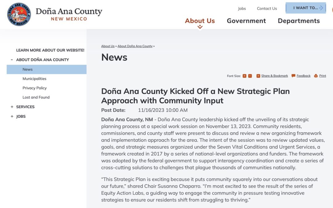 Doña Ana County Kicked Off a New Strategic Plan Approach With Community Input